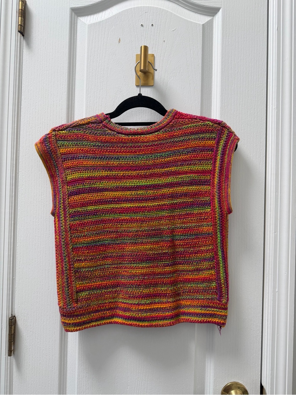 Scoop Multicolor Crocheted Sleeveless Sweater - Picture 2 of 2